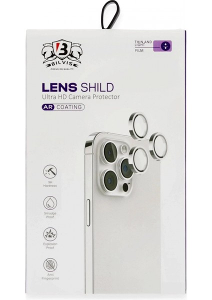 iPhone 16 Bilvis Titan Kamera Lens - Gümüş modelleri
