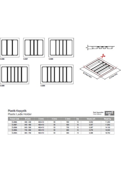 Kepçelik 49X49 cm - Gri Renk modelleri