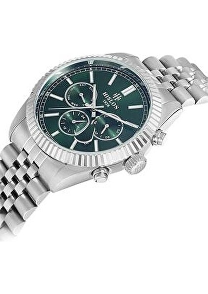 Kol Saati Erkekler İçin Gümüş Çelik Kasa 5 ATM Suya Dayanıklı Yeşil Kadran fırsatları