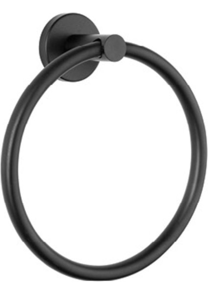 Paslanmaz Mat Siyah Yuvarlak Havluluk