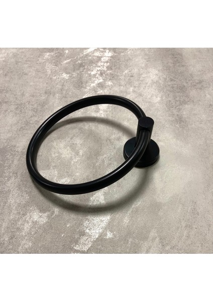 Paslanmaz Mat Siyah Yuvarlak Havluluk