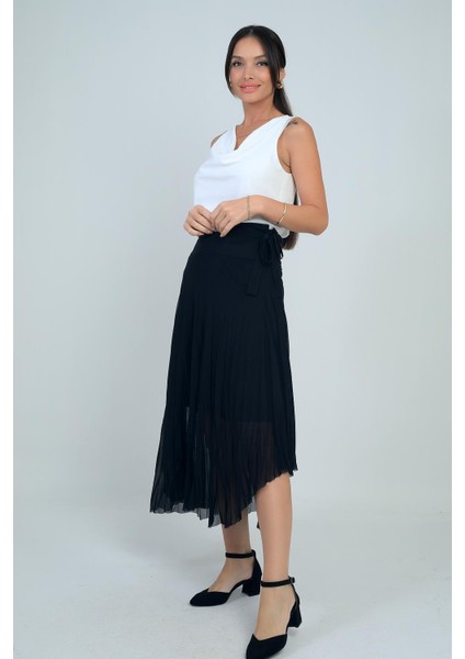 Kadın Yanları Kısa Astarlı Uzun Tül Etek modelleri