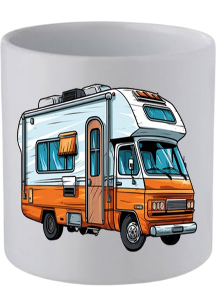 Karavan Baskılı Kulpsuz Kupa Bardak - Hediye Kahve Kupası, Su Bardağı