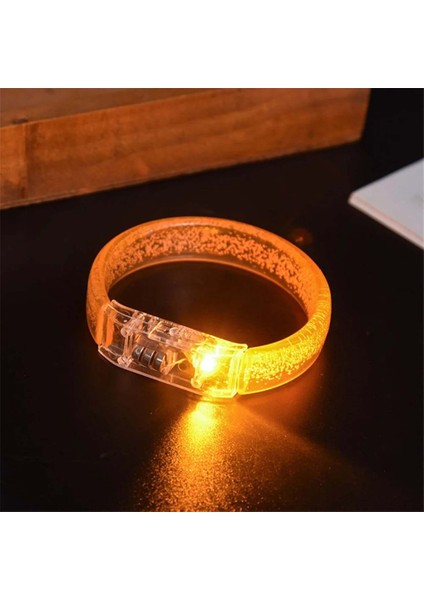 Turuncu LED Işıklı Baskı Yapılabilen Pilli Bileklik Bilezik 1,5 cm Genişlik modelleri