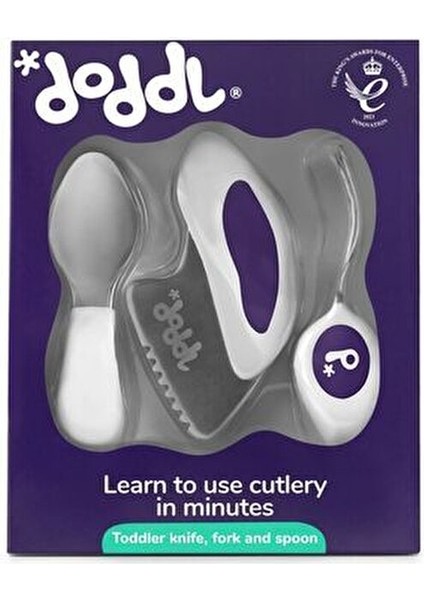 1-5 Yaş Çocuklar İçin Ergonomik Çatal Kaşık Bıçak Seti Indigo Renk