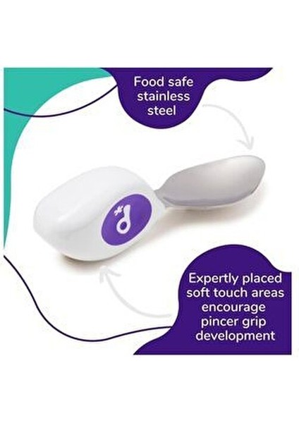 1-5 Yaş Çocuklar İçin Ergonomik Çatal Kaşık Bıçak Seti Indigo Renk