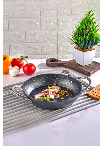 Galaksi Döküm Granit Sahan 22 cm Siyah