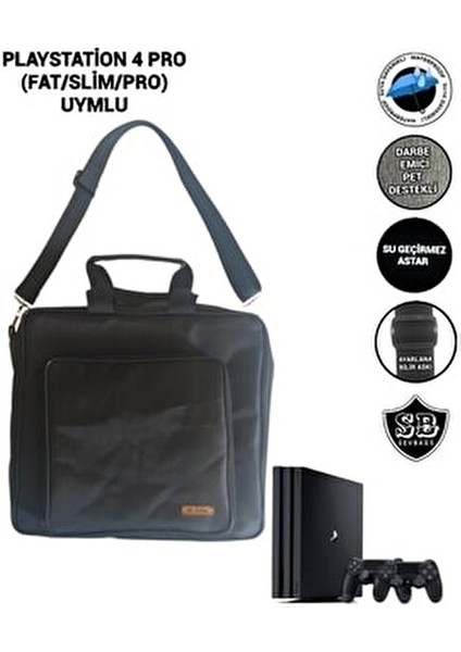Playstation 4 Pro Uyumlu Çanta Su Geçirmez Darbe Emici Destekli Siyah indirimleri