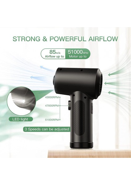 Kablosuz Hava Toz Alma Cihazı, Çok Amaçlı Taşınabilir, Basınçlı Hava Kutularının Yerini Alır, Güçlü 51000 Rpm, Bilgisayar, Dizüstü Bilgisayar Için Hava Toz Alma Cihazı (Yurt Dışından) fiyatları