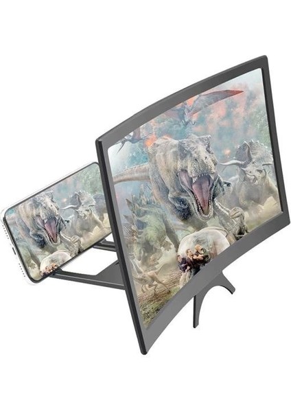 Curved Model Katlanabilir 3D Ekran Büyütücü Amplifikatör Projektör Standı Tüm Akıllı Telefon ( Lisinya )