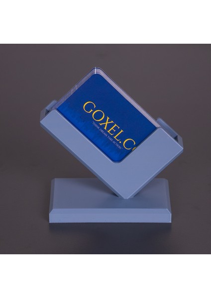 3D Baskı Kartvizit Standı Gri Masaüstü Şık Ofis Organizer Kartlık Kart Tutucu Aparat fiyatları