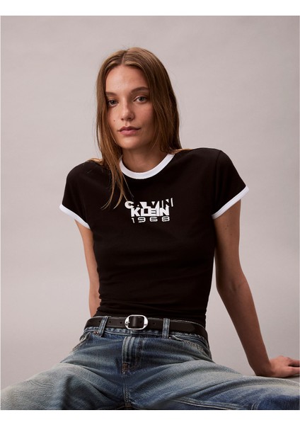 Ck LV047D208G Ss 1968 Graphıc Baby Tee Kadın Tshırt