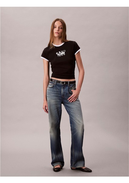 Ck LV047D208G Ss 1968 Graphıc Baby Tee Kadın Tshırt modelleri