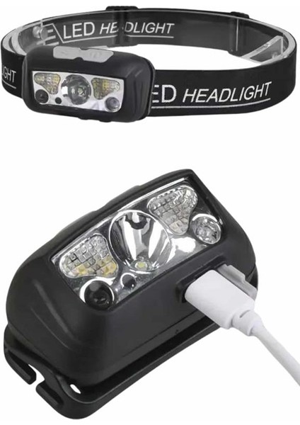 Ayarlanabilir Kafa Lambası Type-C Şarjlı Kompakt Kamp Lambası