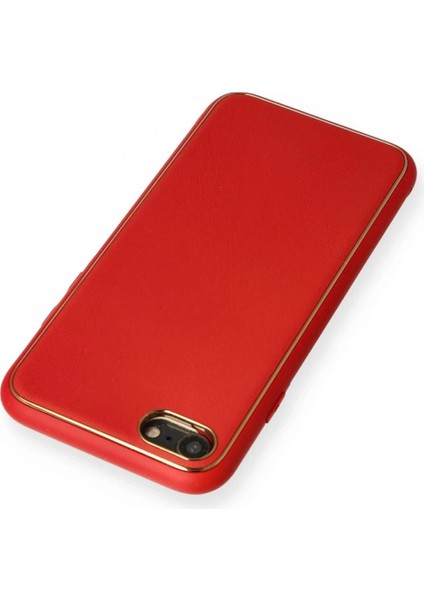 iPhone 7 Kılıf Coco Deri Silikon Kapak - Kırmızı modelleri