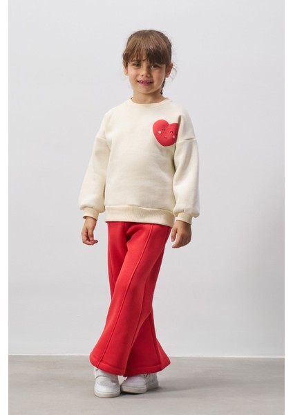 Love You Baskılı Şardonlu Kız Çocuk Takım