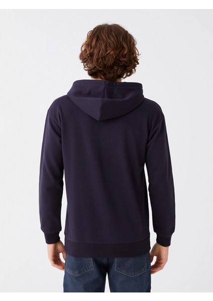 Xsıde Lacivert Uzun Kollu Baskılı Erkek Kalın Hoodie indirimleri
