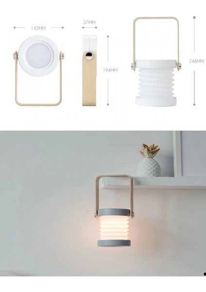 Jp-Dld Kamp Lambası Görünümlü Dekoratif Gece Lambası - Beyaz indirimleri