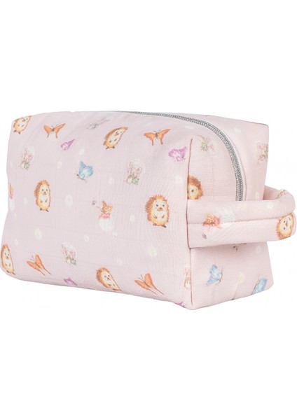 %100 Pamuk Müslin Bakım Çantası - Büyülü Bahçe / Kirpi