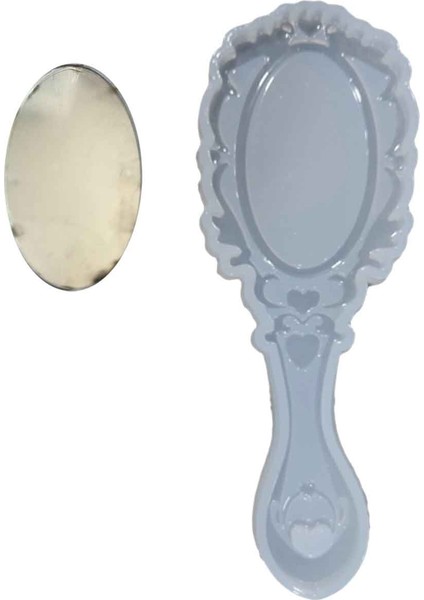Epoksi Silikon Kalıp Dalgalı Ayna Kalıbı ve 1 Adet Ayna 16.5 cm