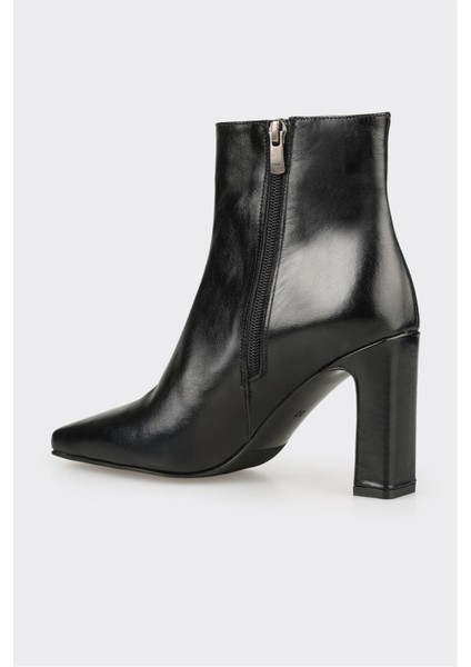 Siyah Deri Kadın Yüksek Topuk Bot modelleri