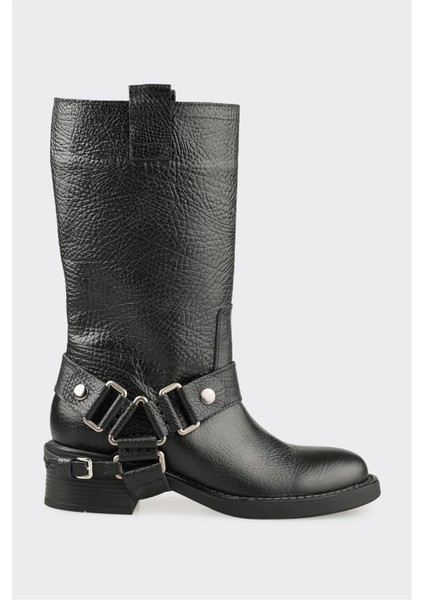 Siyah Deri Kadın Günlük Bot