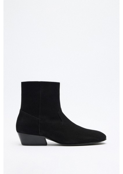 Bot 2512 - Dikiş Detaylı Siyah Süet Kadın Bot indirimleri