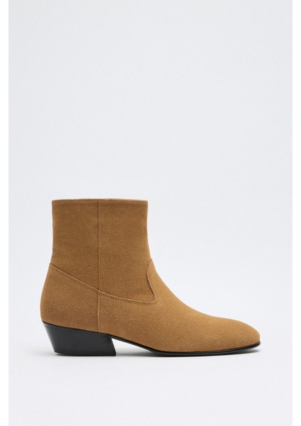 Bot 2512 - Dikiş Detaylı Taba Süet Kadın Bot indirimleri