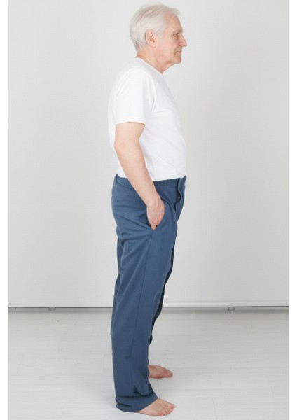 Adaptif Cırt Cırtlı Denim Mavi Yatan Hasta Bakım ve Tedavi Pantolonu indirimleri