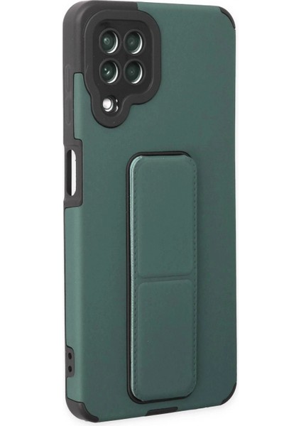 Samsung Galaxy A22 Kılıf Mega Standlı Silikon - Yeşil fiyatları