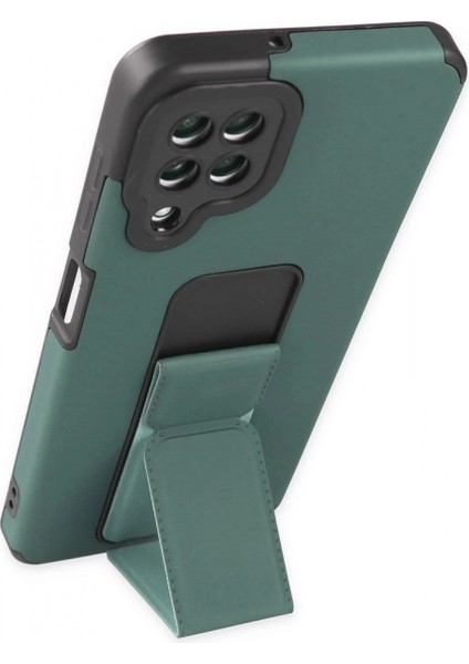 Samsung Galaxy A22 Kılıf Mega Standlı Silikon - Yeşil modelleri