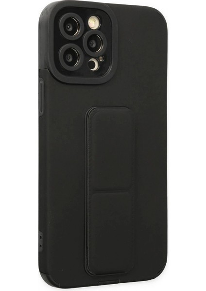 iPhone 12 Pro Max Kılıf Mega Standlı Silikon - Siyah fiyatları