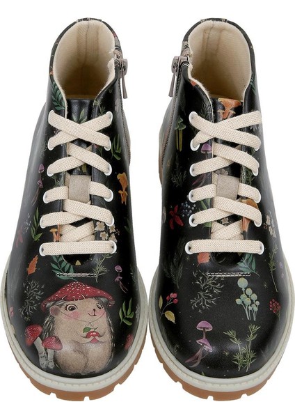 Kadın Vegan Deri Siyah Fermuarlı Kısa Bot - Hedge-Hug Tasarım fiyatları