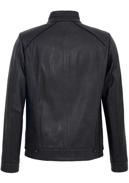 Siyah Hakiki Deri Erkek Hakiki Deri Mont - E23KDM310453-Q4O