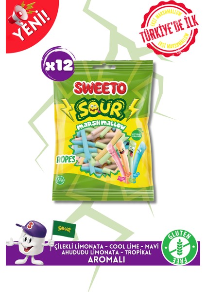 Sour Ropes Marshmallow 100GX12