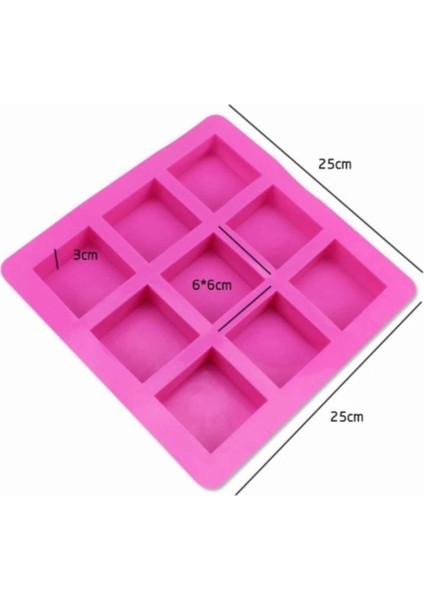 Silikon Kare Kek Kurabiye Pasta Pişirme Kalıbı 9 Lu 25X25 cm fiyatları