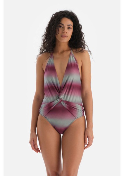 Bordo - Yeşil Derin V Mayo