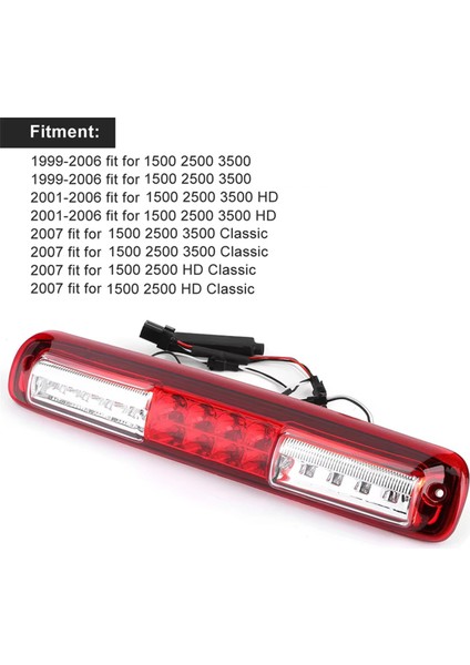 16525205 Araba Arka 3 Ek Fren Lambaları Chevy Silverado Için Yüksek Fren Durağı Gmc Sierra 1999-2006 5978318 Kırmızı (Yurt Dışından) modelleri