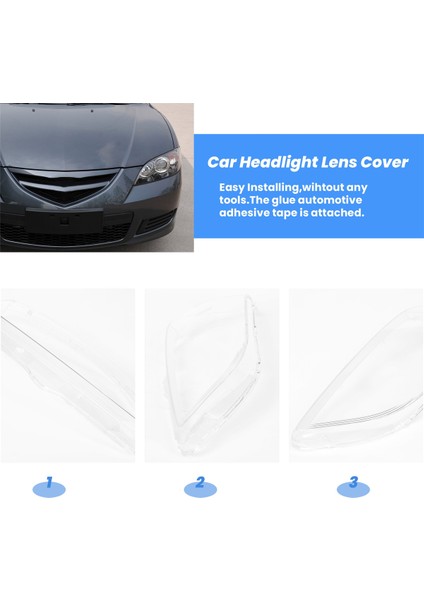 1 Çift Araba Sol ve Sağ Ön Far Kapağı Su Geçirmez Açık Far Lens Kabuğu Kapağı Mazda Için 3 2006-2012 (Yurt Dışından) indirimleri