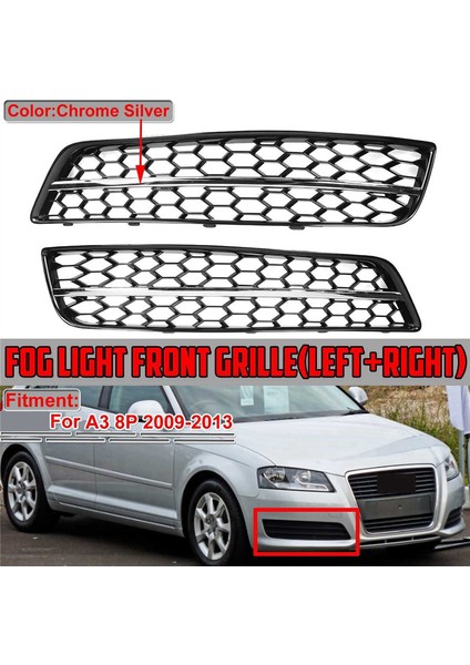 Audi A3 8p 2009-2013 Sis Lambası Petek Kapağı 8P0807681 8P0807682D Için Araba Ön Tampon Sis Fiş Izgarası Izgara (Yurt Dışından) indirimleri