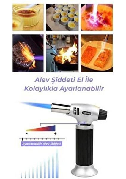Alevli Çakmak Metal Gövde ile 1300 Derece Isı Tabancası Çok Amaçlı Kullanım