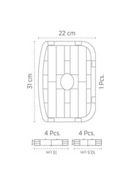 Dolap İçi Çok Katlı Raf Polipropilen Malzeme ile 22x31x14,9 cm Mutfak İçin
