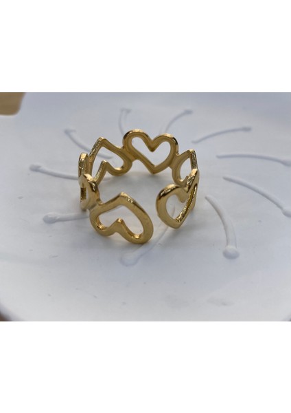 Çelik Gold Renk Ayarlanabilir Yüzük