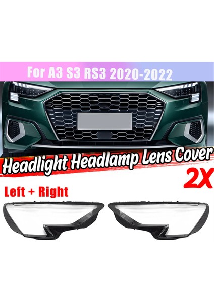 Sağ Araba Far Lens Kapağı Kafa Işık Lambası Gölge Kabuk Lens Lens Abajur Audi A3 / S3 / Rs3 2020 2021 2022 (Yurt Dışından) fiyatları