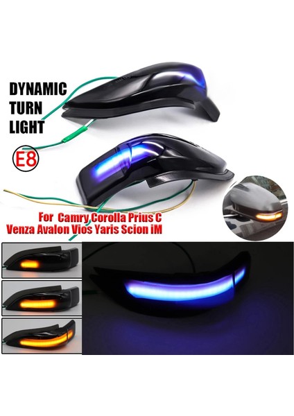 4x Araba LED Dinamik Dikiz Aynası Işık Dönüş Sinyali Toyota Corolla Yaris XP130 Auris Camry Prius (Yurt Dışından) modelleri