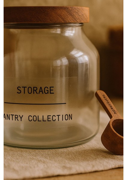Akasya Kapaklı & Ölçek Kaşıklı Cam Saklama Kavanozu Storage / Deterjanlık (2000 Ml) fiyatları