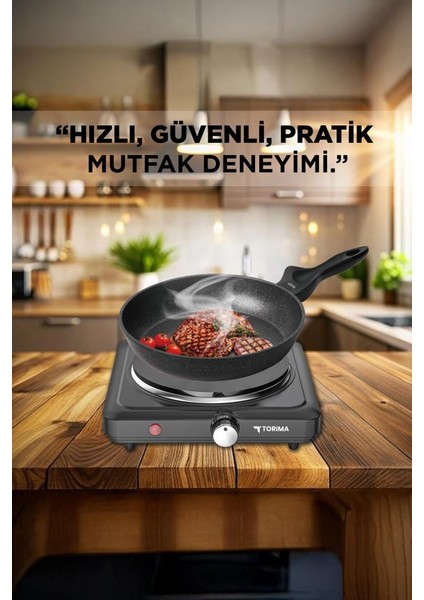 Teh-01 Siyah Termostatlı Ayarlanabilir Tekli Elektrikli Ocak modelleri