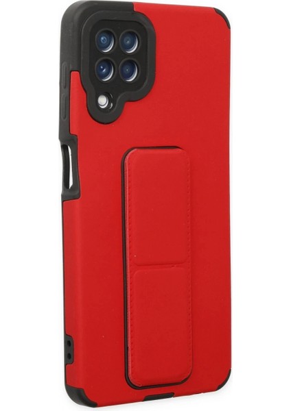 Samsung Galaxy A22 Kılıf Mega Standlı Silikon - Kırmızı fiyatları