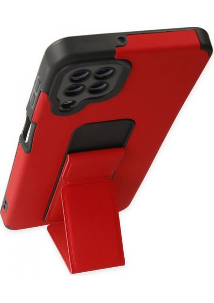 Samsung Galaxy A22 Kılıf Mega Standlı Silikon - Kırmızı modelleri