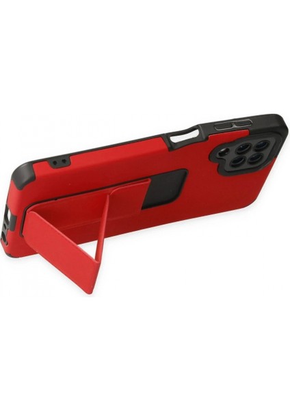 Samsung Galaxy A22 Kılıf Mega Standlı Silikon - Kırmızı fırsatları